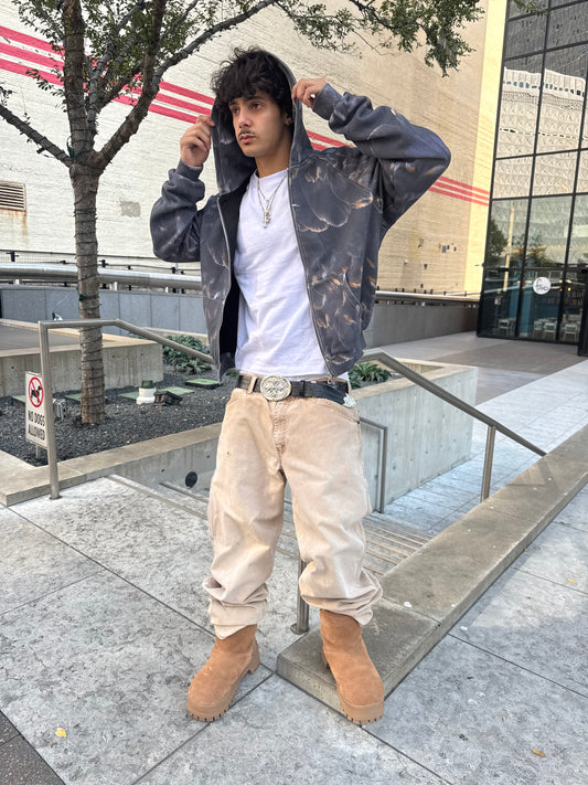 FEATHER ZIP UP HOODIE