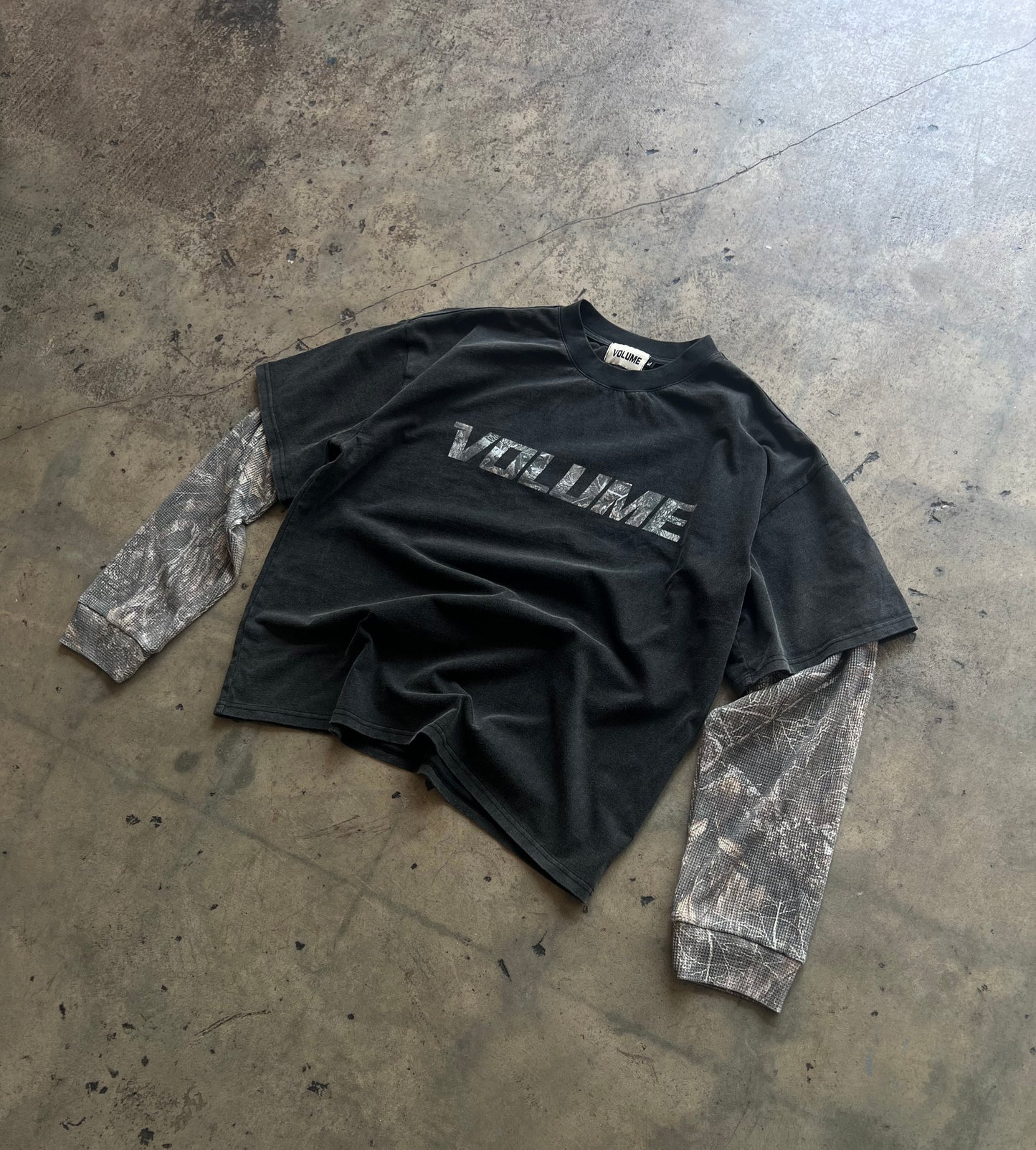 CAMO LS DOUBLE LAYER - WASHED BLACK