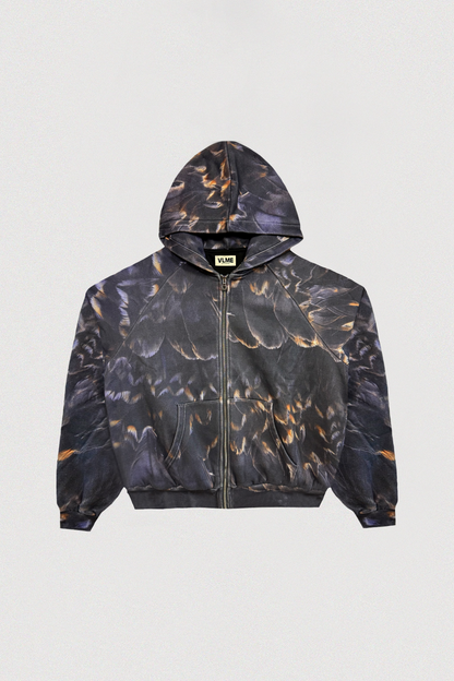 FEATHER ZIP UP HOODIE