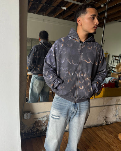 FEATHER ZIP UP HOODIE